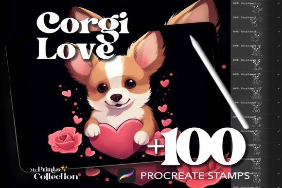100 Procreate Corgi Love Stamps: Integrating Digital Assets into Your Creative Workflow