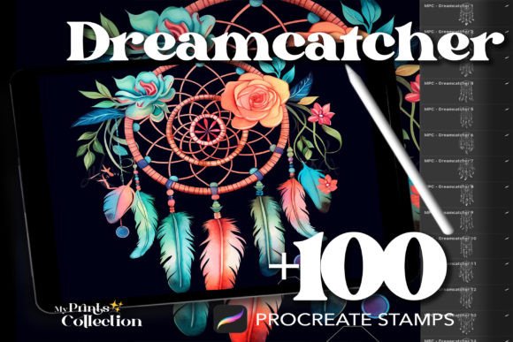 100 Procreate Dreamcatcher Stamps