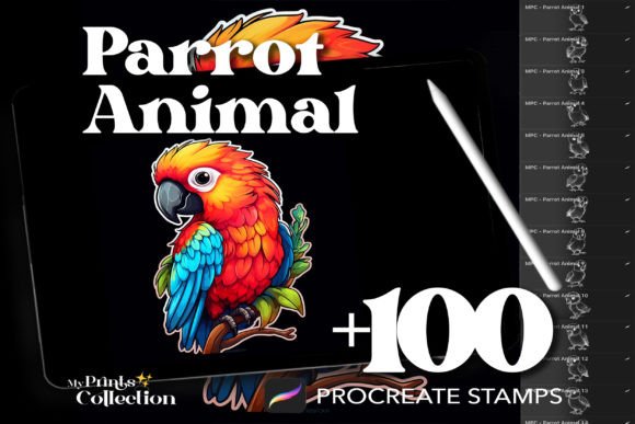 100 Procreate Parrot Stamps: Digital Art