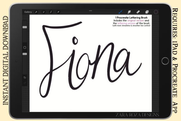 Bringing Vintage Charm to Digital Canvas with the Fiona Retro Procreate Lettering Brush