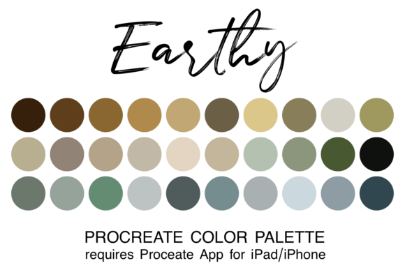 Earthy Procreate Color Palette for iPad