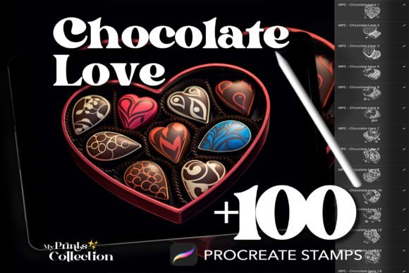 Exploring the Creative Potential of 100 Procreate Chocolate Love Stamps for Digital Artists